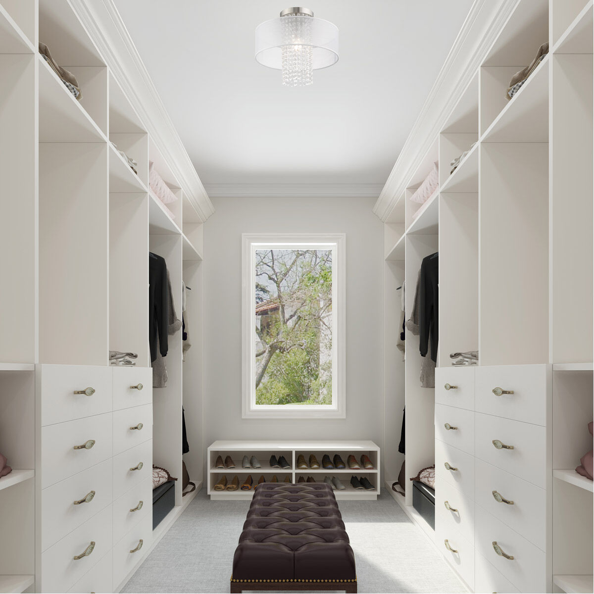 Bella Vista 1 Light 15 inch Brushed Nickel Semi-Flush Mount Ceiling Light