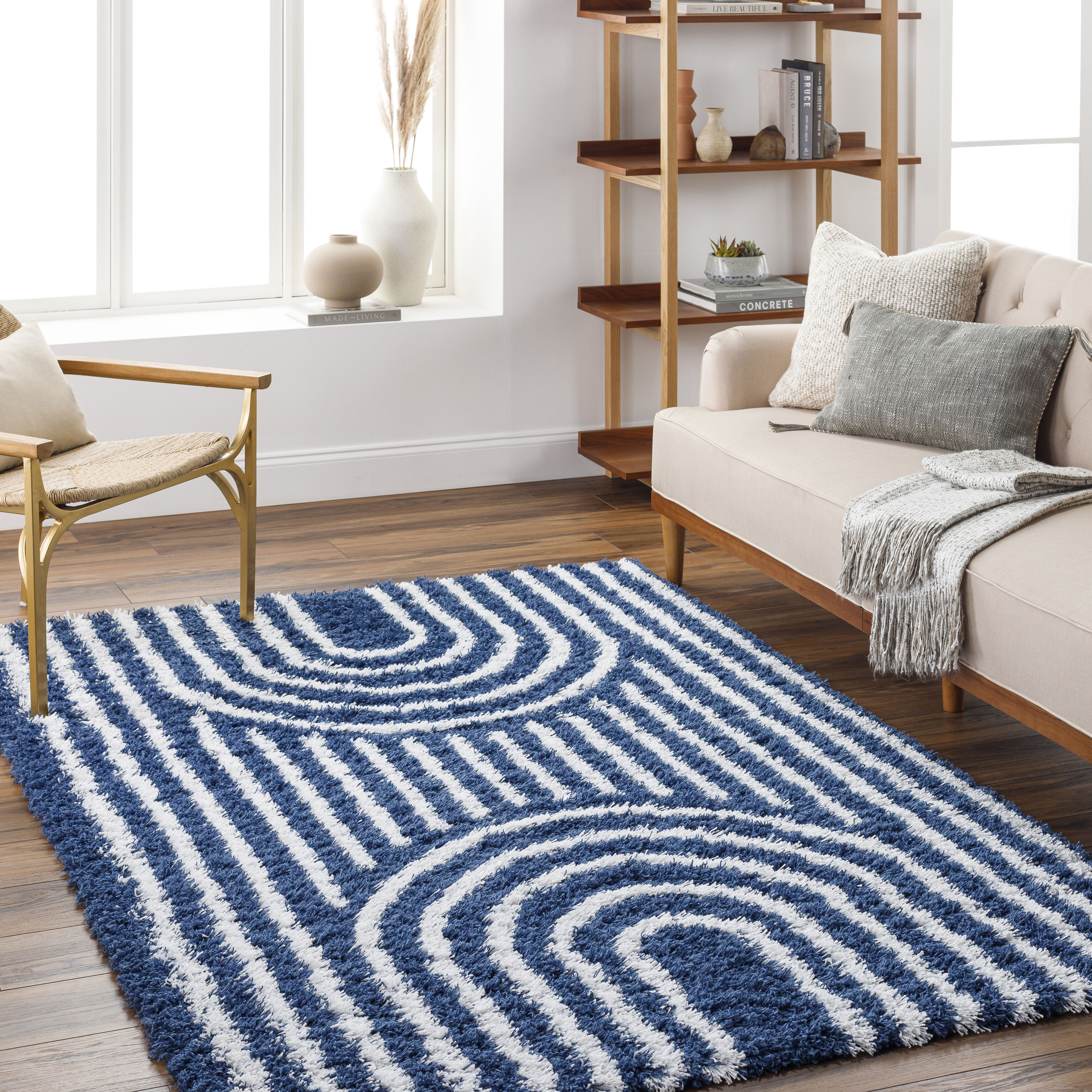 Urban Shag 123 X 94 inch Navy Rug, Rectangle