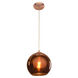 Glow 1 Light 10 inch Brushed Copper Pendant Ceiling Light