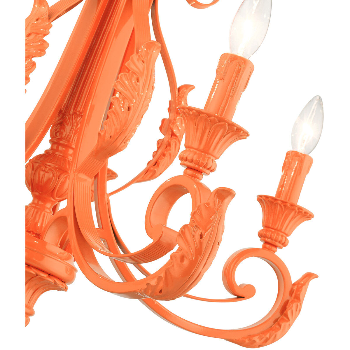 Valencia 5 Light 25 inch Shiny Orange Chandelier Ceiling Light