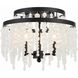 Poppy 3 Light 15 inch Matte Black Semi Flush Ceiling Light in Black Forged