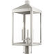 Nyack 3 Light 20 inch Brushed Nickel Outdoor Post Top Lantern