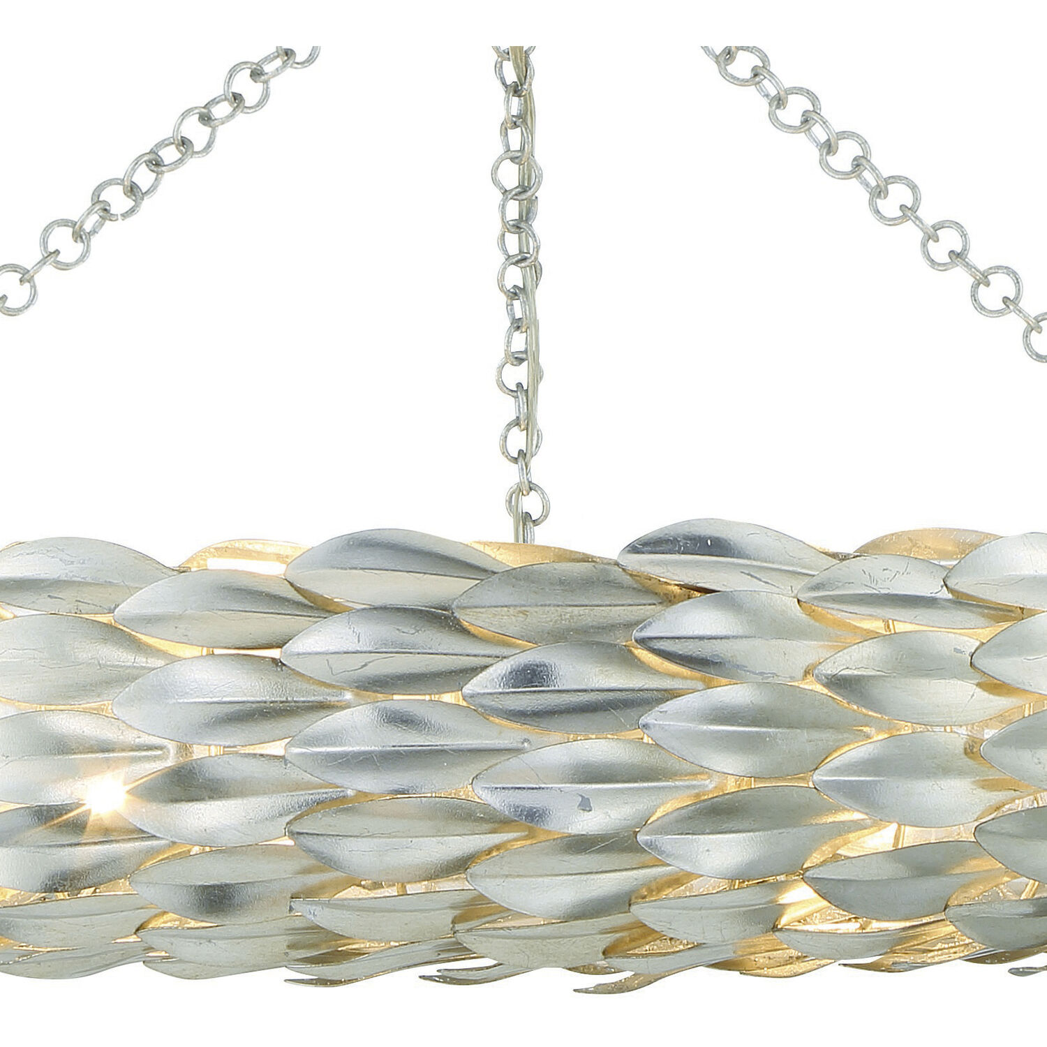 Broche 8 Light 33.5 inch Antique Silver Semi Flush Ceiling Light