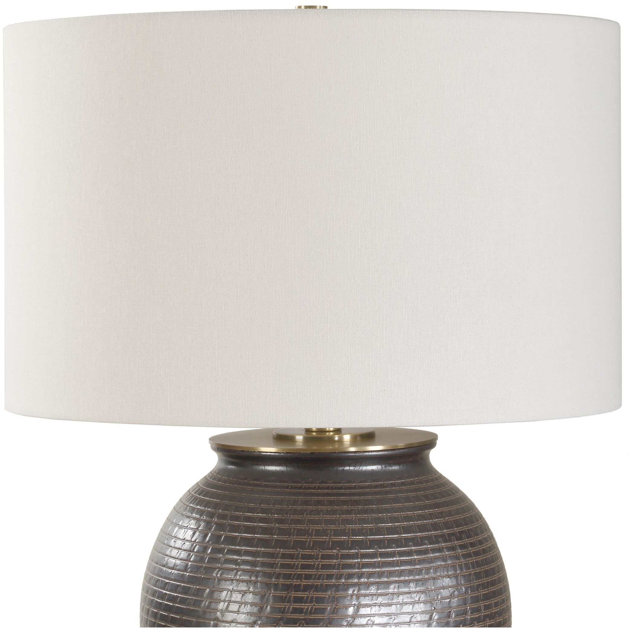 Hawkins 25.25 inch 150.00 watt Dark Bronze Glaze and Brass Table Lamp Portable Light