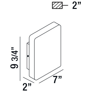 Port LED 10 inch Graphite Grey Outdoor Wall Mount