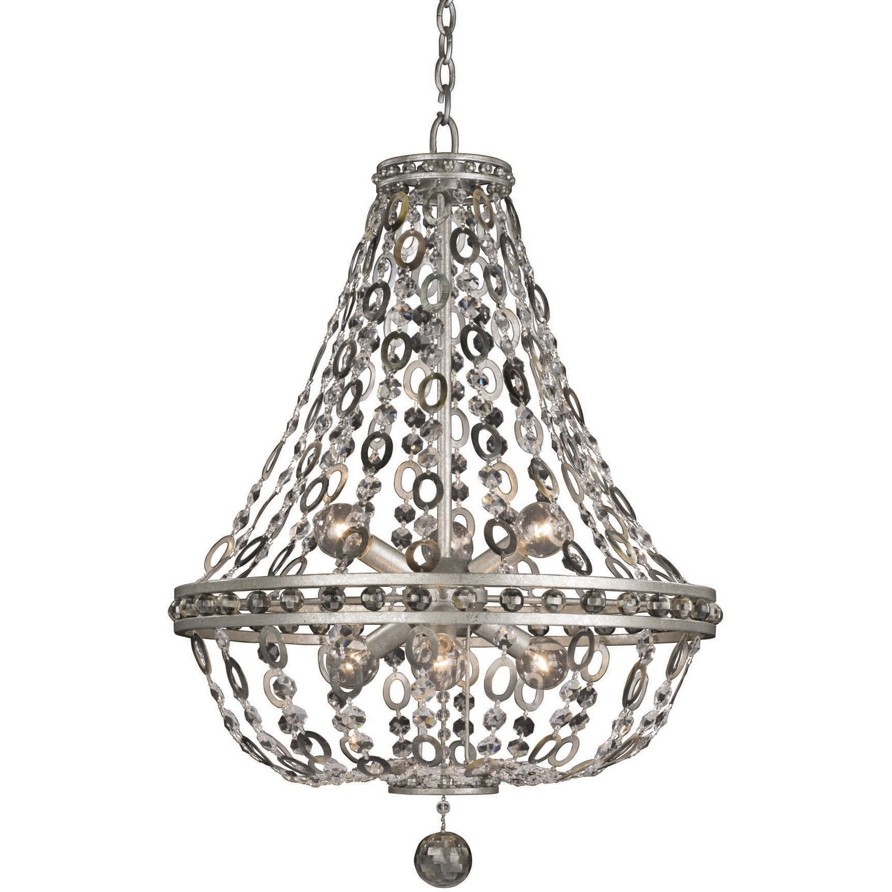 Lucia 6 Light 20 inch Vintage Silver Leaf Pendant Ceiling Light