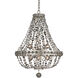 Lucia 6 Light 20 inch Vintage Silver Leaf Pendant Ceiling Light