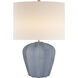 AERIN Pierrepont 30 inch 75 watt Polar Blue Crackle Table Lamp Portable Light, Medium