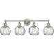 Edison Athens Water Glass 4 Light 33 inch Brushed Satin Nickel Bath Vanity Light Wall Light