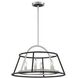 Campana 4 Light 22 inch Satin Nickel/black Chandelier Ceiling Light