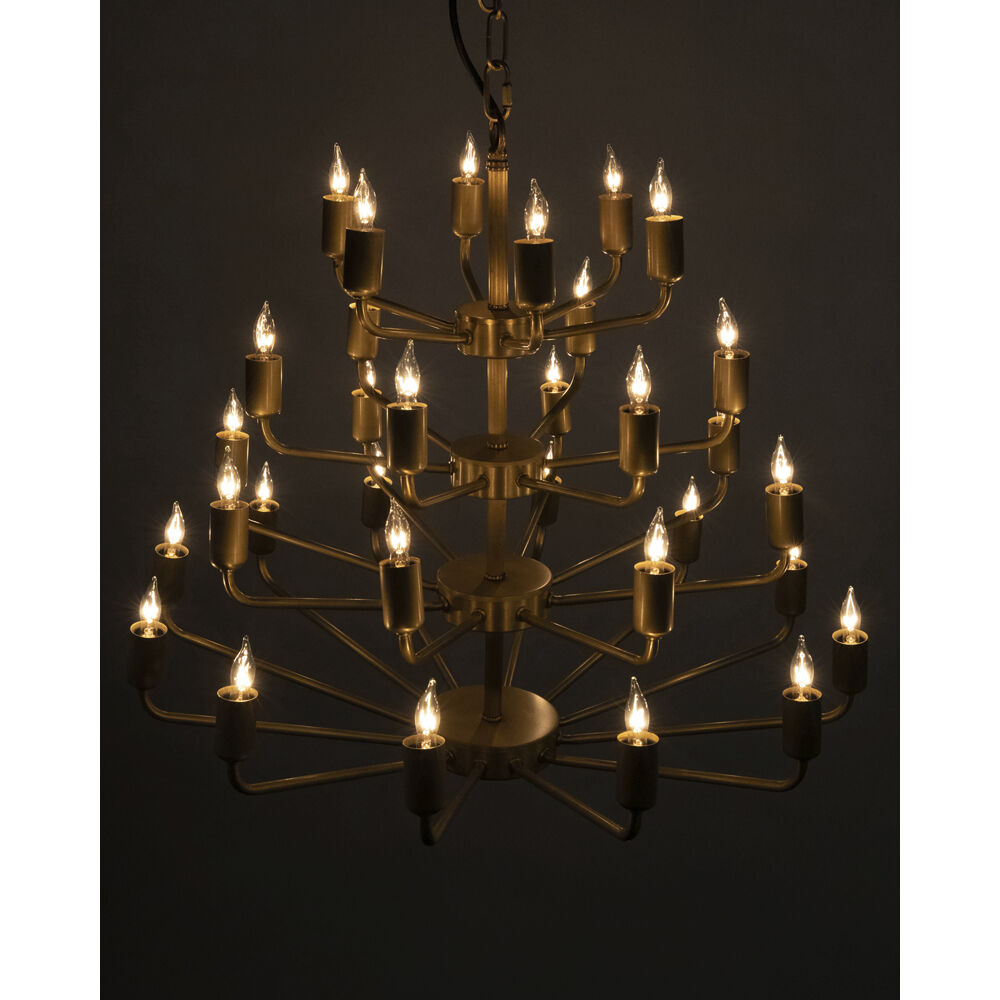 Montoro 32 Light 18.5 inch Antique Brass Chandelier Ceiling Light