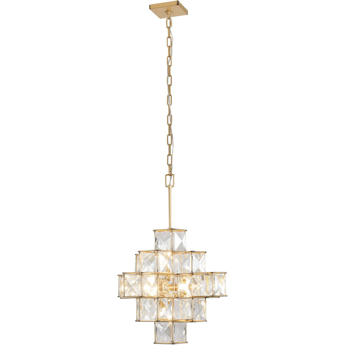 Cubic 6 Light 18.5 inch Calypso Gold Pendant Ceiling Light