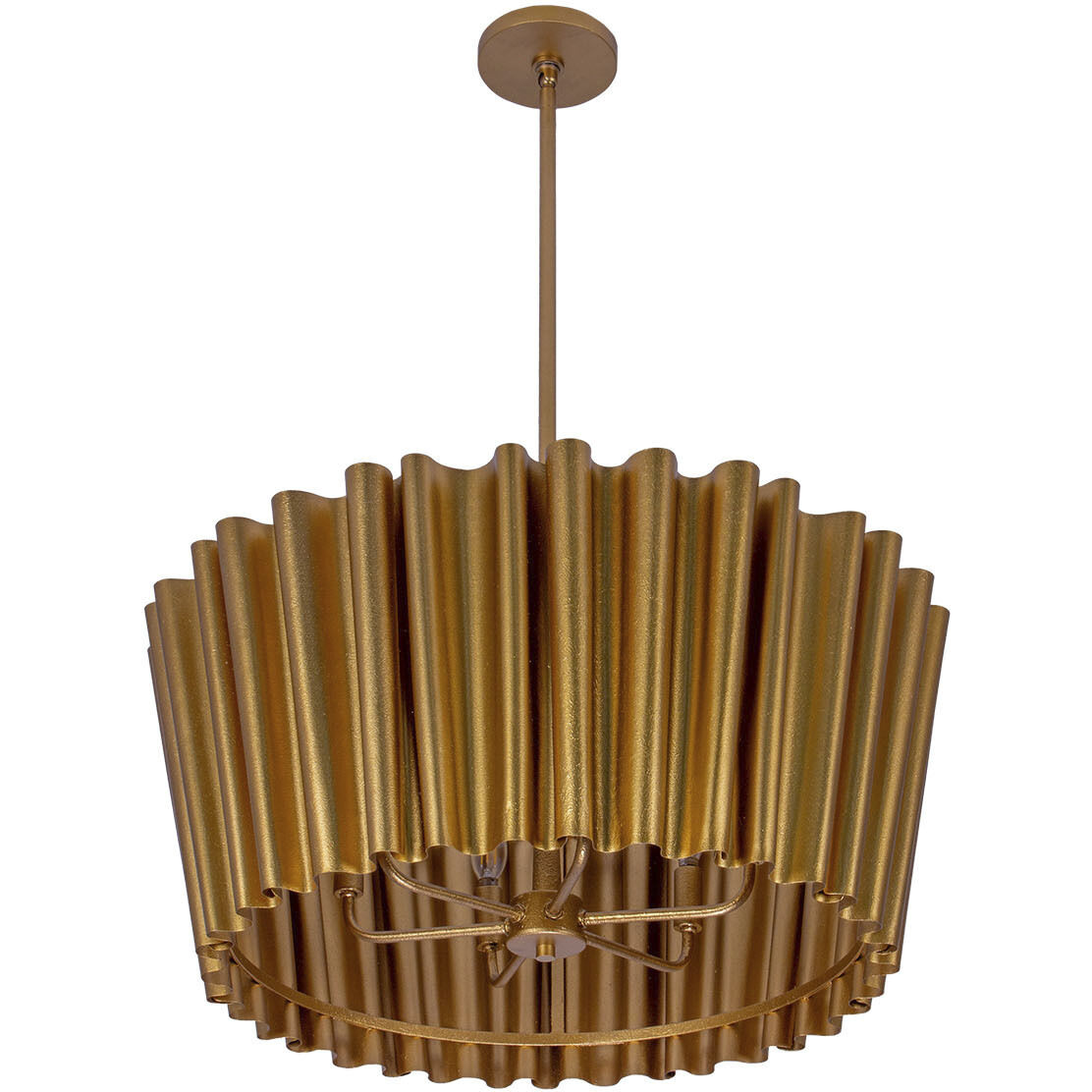 Ripple 6 Light 27.25 inch Bright Gold Leaf Pendant Ceiling Light