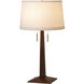 Taper 29 inch 9 watt Dark Walnut Wood and Weathered Brass Table Lamp Portable Light