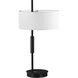 Fitzgerald 26.5 inch 100.00 watt Matte Black with White Task Table Lamp Portable Light