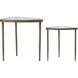 Millar 24 X 22.5 inch Clear Glass and Antique Brass Nesting Tables, Set of 2