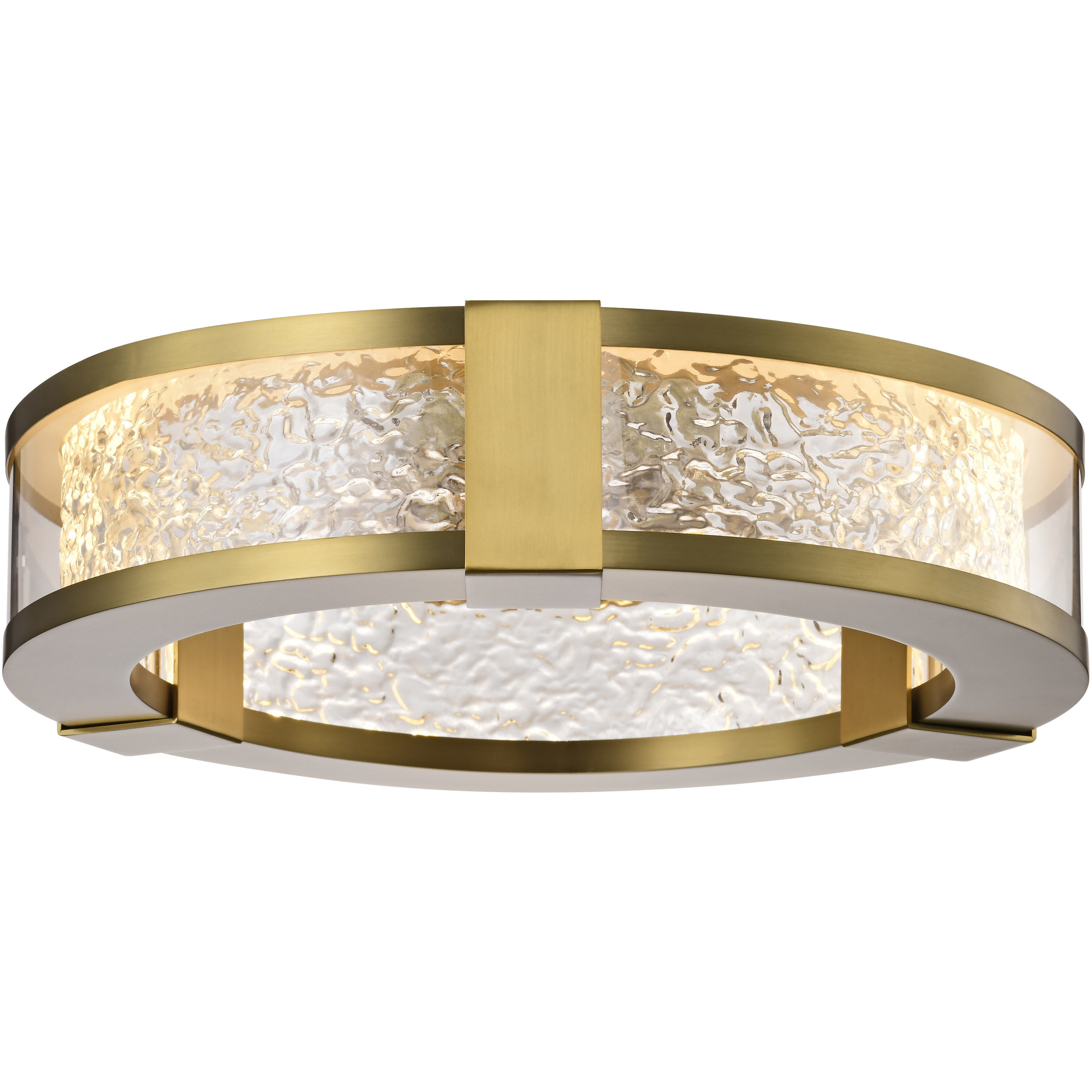 Darrow LED 13.25 inch Vintage Brass Flush Mount Ceiling Light