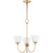 Celeste 3 Light 21 inch Aged Brass Chandelier Ceiling Light, Satin Opal