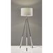 Della 59 inch 150.00 watt Brushed Steel with Clear Acrylic Light Up Legs Floor Lamp Portable Light, with Night Light 