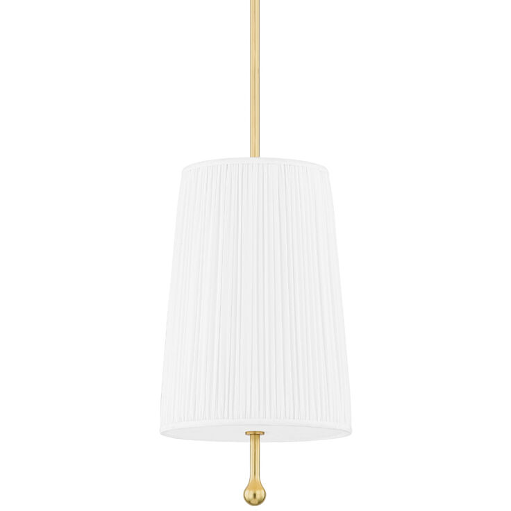 Adeline 1 Light 9.75 inch Aged Brass Pendant Ceiling Light