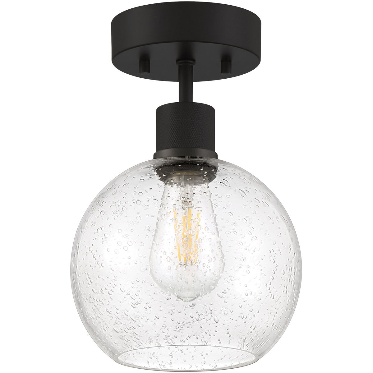 Port Nine LED 8 inch Matte Black Semi-Flush Ceiling Light