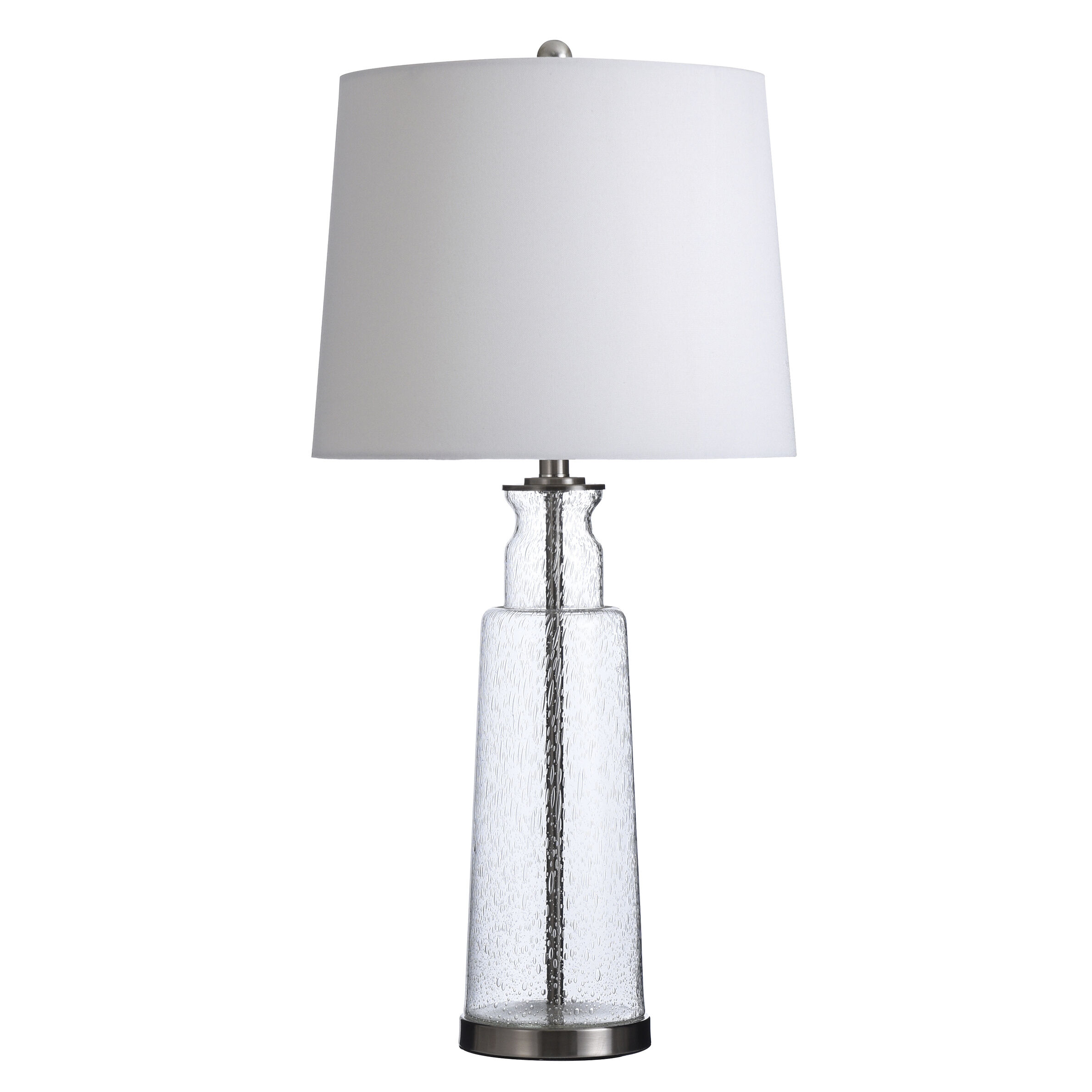 Signature 33 inch 150 watt Clear Seeded with Brass Steel Table Lamp Portable Light