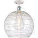 Ballston Deco Swirl 1 Light 14 inch White and Polished Chrome Semi-Flush Mount Ceiling Light