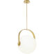 Sean Lavin Fues LED 17.7 inch Natural Brass Line-Voltage Pendant Ceiling Light in Opal Glass