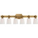 Thomas O'Brien Bryant2 6 Light 29 inch Hand-Rubbed Antique Brass Linear Bath Sconce Wall Light