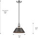 Yep Orwell 1 Light 10 inch Pewter Pendant Ceiling Light in Rubbed Bronze, Medium