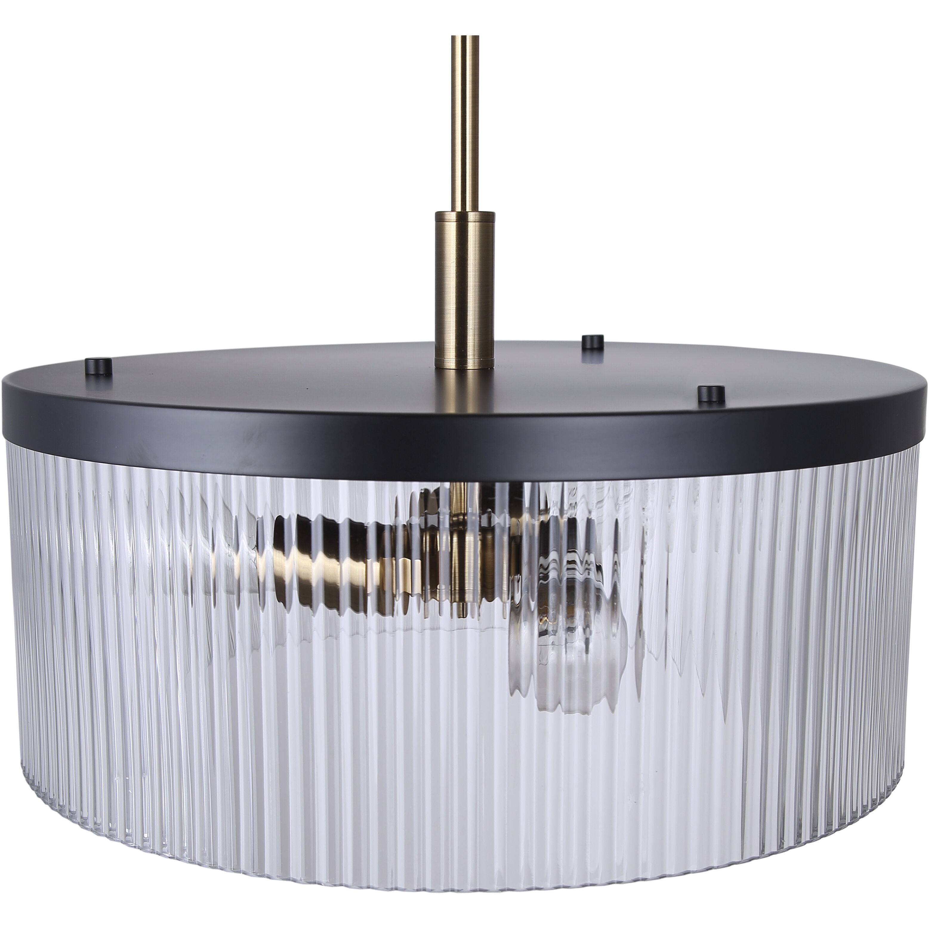 Jenner 3 Light 15 inch Black/Gold Chandelier Ceiling Light