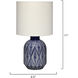 Highland 17 inch 60.00 watt Patterned Blue and White Table Lamp Portable Light