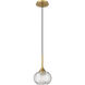 Berkshire 1 Light 7 inch Brushed Brass Pendant Ceiling Light
