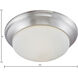 Fluor 2 Light 15 inch Brushed Nickel Flush Mount Ceiling Light