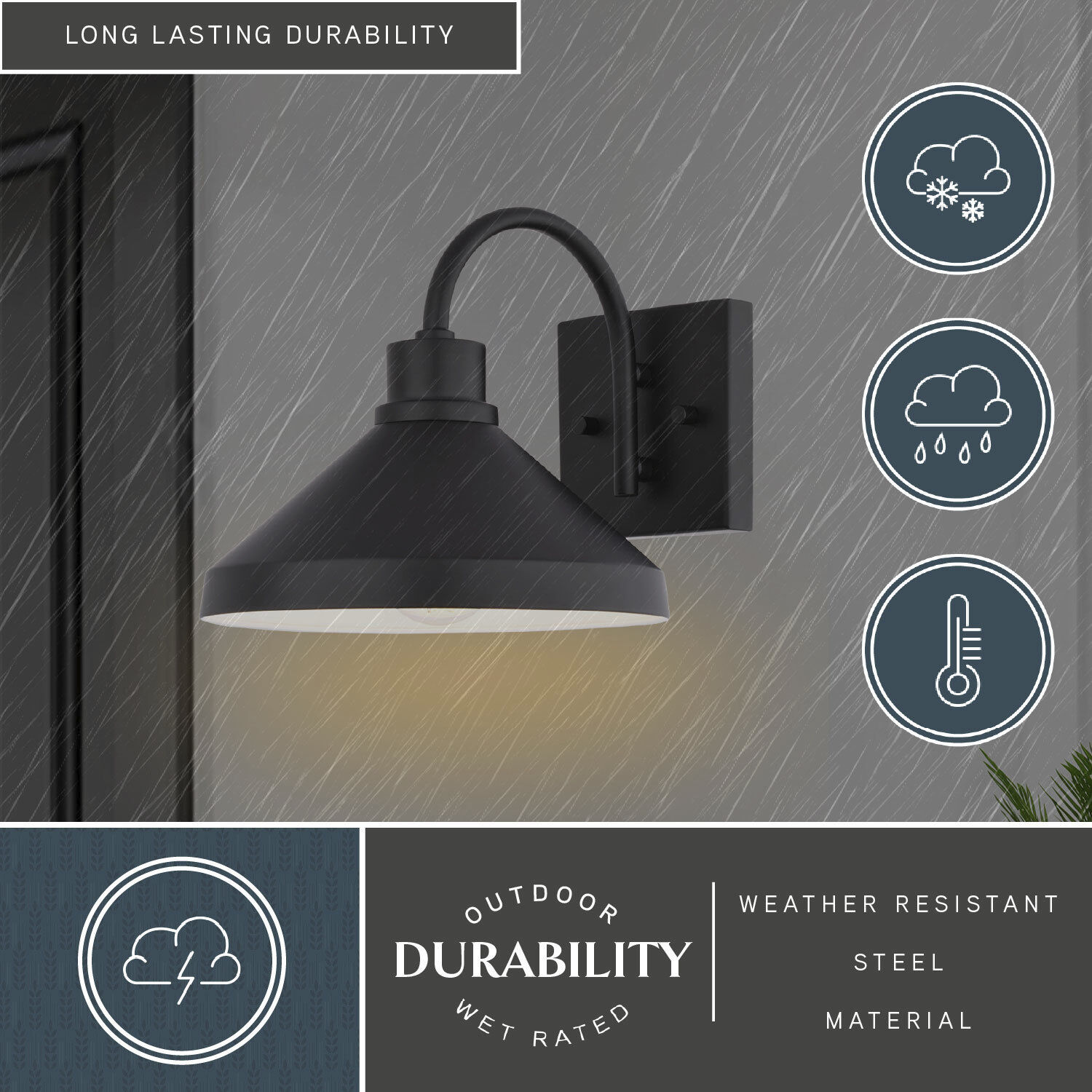 Highland Park 1 Light 8.25 inch Matte Black and White Outdoor Wall