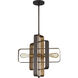 Linked 2 Light 18 inch Aged Bronze Brushed Pendant Ceiling Light