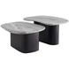 Melt 35 X 17 inch Ebony and Galaxy Marble Coffee Tables, Set of 2