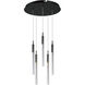 Scepter LED 13 inch Black Chrome Multi-Light Pendant Ceiling Light in Bubble