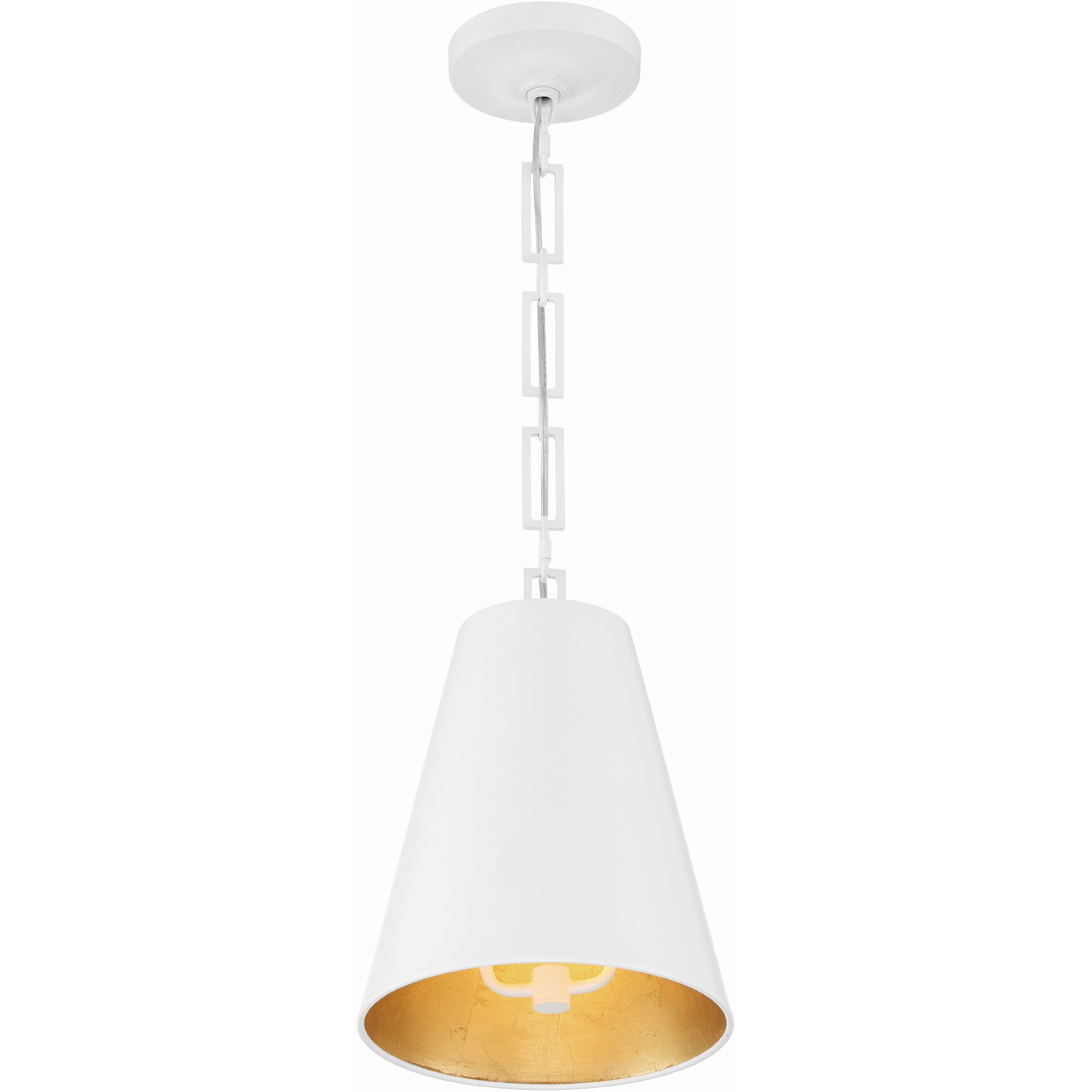 Alston 2 Light 10 inch Matte White/Antique Gold Mini Pendant Ceiling Light in Matte White and Antique Gold