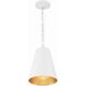 Alston 2 Light 10 inch Matte White/Antique Gold Mini Pendant Ceiling Light in Matte White and Antique Gold