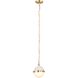 Harmelin 1 Light 7 inch White with Satin Brass Mini Pendant Ceiling Light