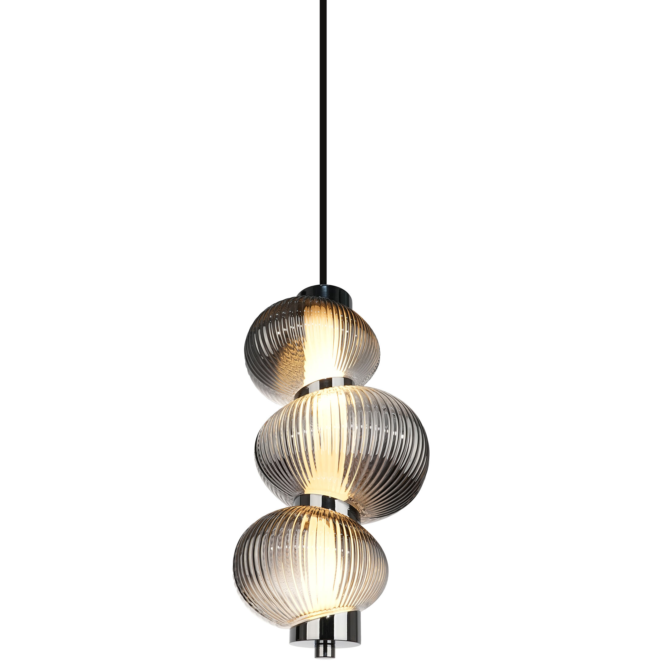 Ariel LED 6.3 inch Chrome and Black Pendant Ceiling Light