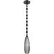 Aalto LED 6 inch Matte Black Pendant Ceiling Light in 3000K LED, Smoke, Rectangular Chain