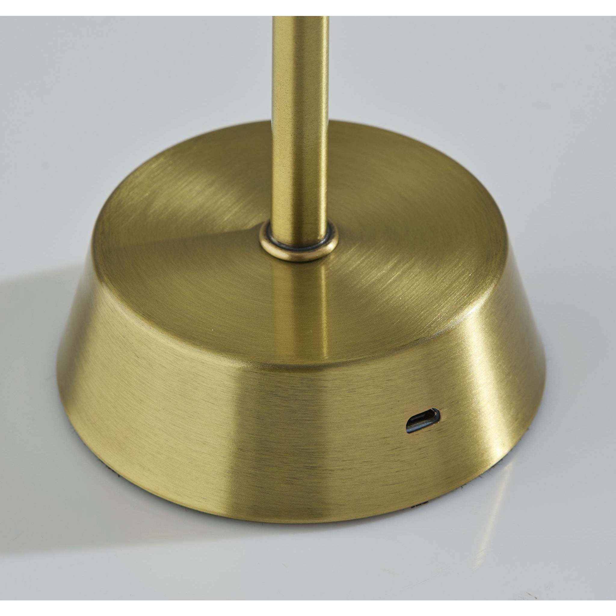 Bobby 14 inch 1.50 watt Antique Brass LED Cordless Table Lamp Portable Light