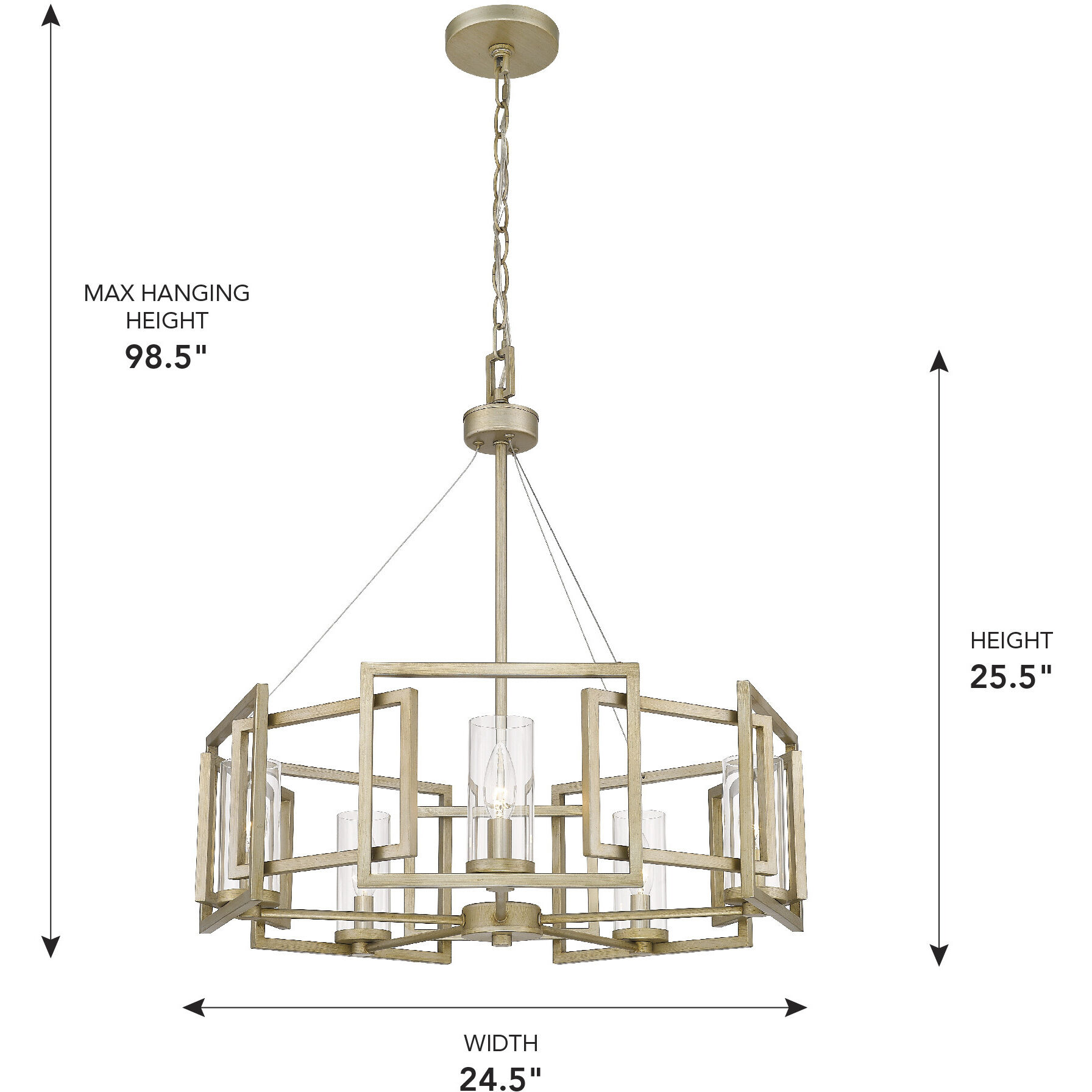 Marco 5 Light 24.5 inch White Gold Chandelier Ceiling Light