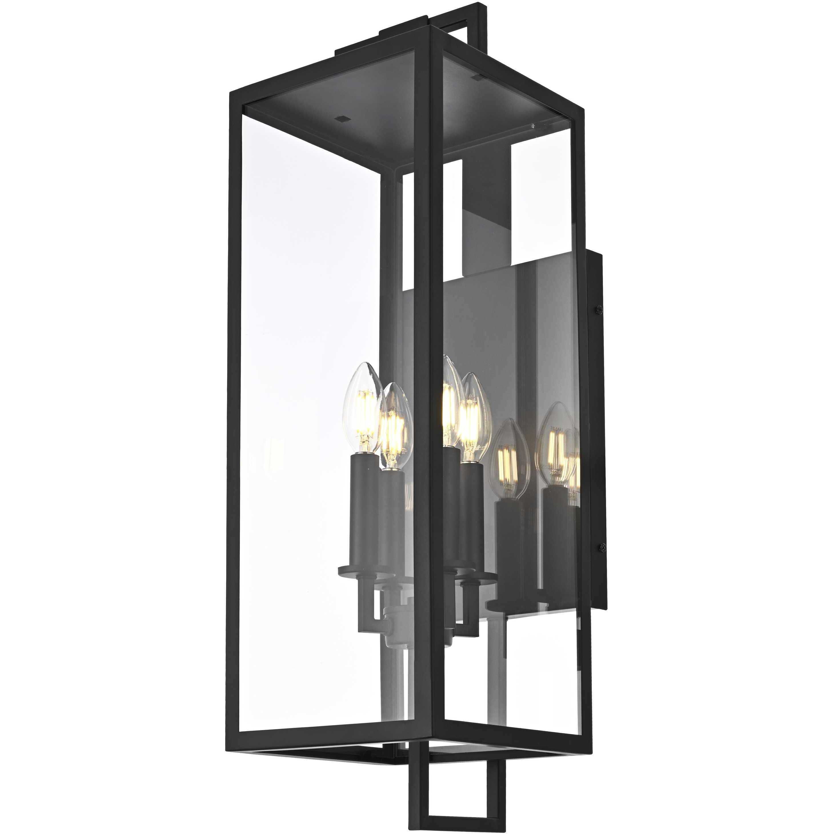 Jairo 4 Light 26 inch Black Outdoor Wall Sconce