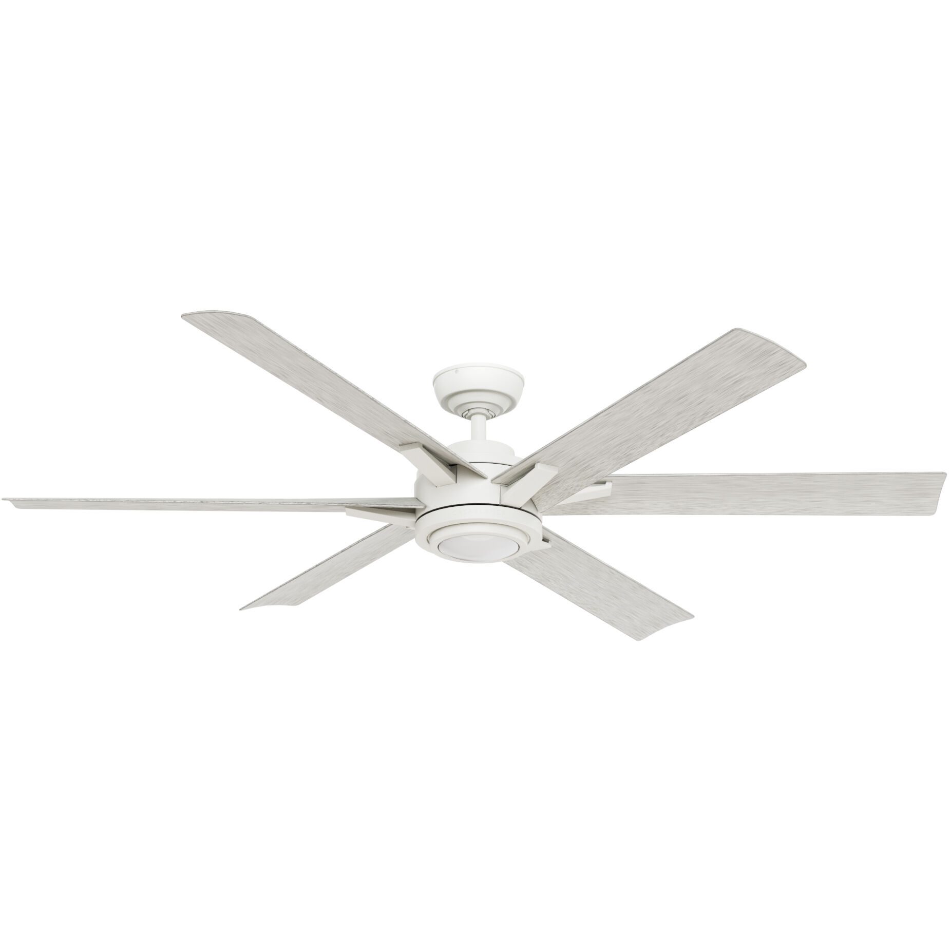 Melia 65 inch Fresh White with White Washed Oak Blades Outdoor Ceiling Fan