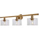 Zane 3 Light 33 inch Soft Gold Vanity Light Wall Light