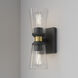 Lustria 2 Light 4.25 inch Matte Black and Vintage Brass Wall Sconce Wall Light