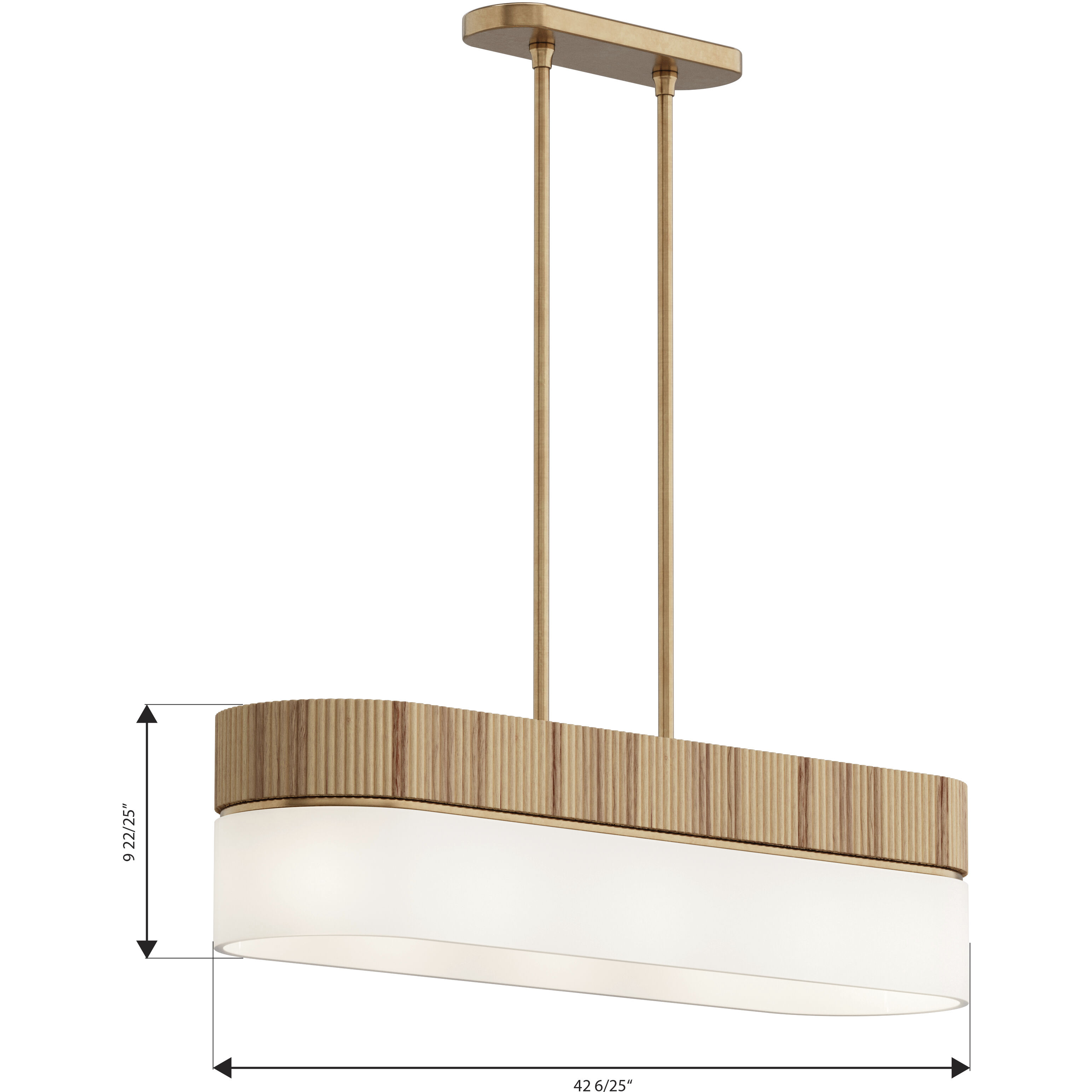 Nebri 5 Light 42.5 inch Legacy Brass Linear Chandelier Ceiling Light